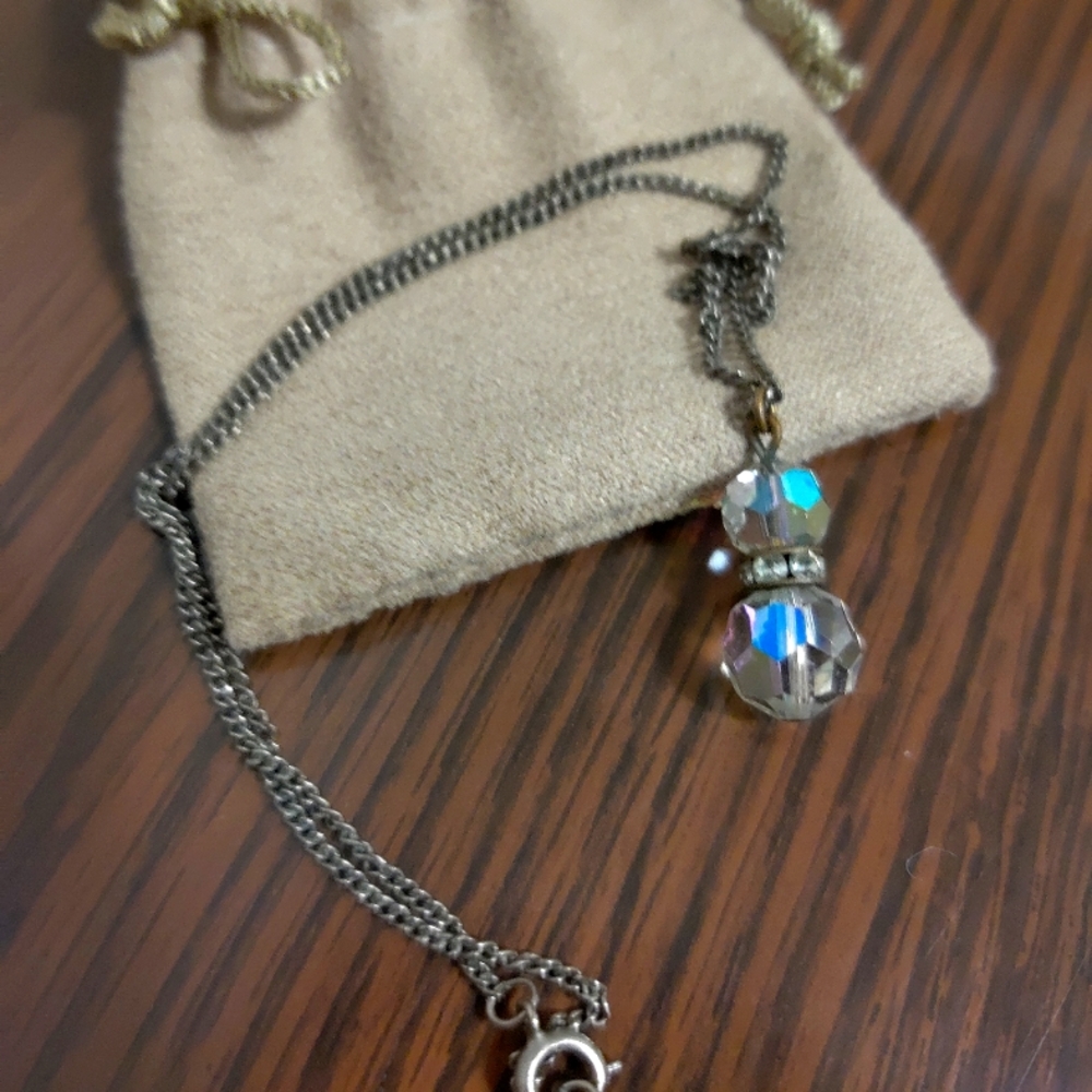 Vintage 1940s Swarovski Crystal Drop Necklace
